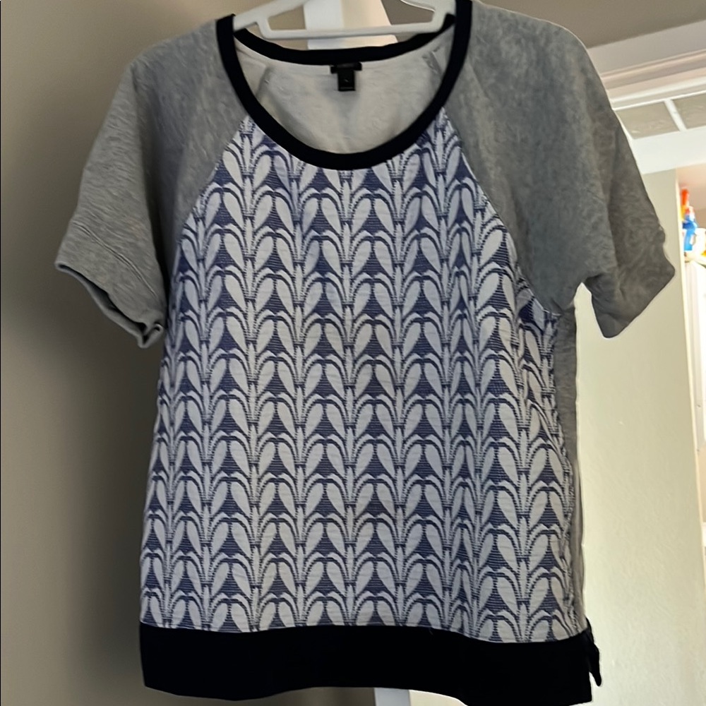 J. Crew mixed media short sleeve top
